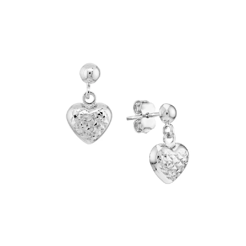 Holiday Jewelry Sale – Perfect Gifts At The Best Prices 14k White Gold Puffed Heart Dangle Earrings Holiday Jewelry Sale – Perfect Gifts At The Best Prices 14k White Gold Puffed Heart Dangle Earrings