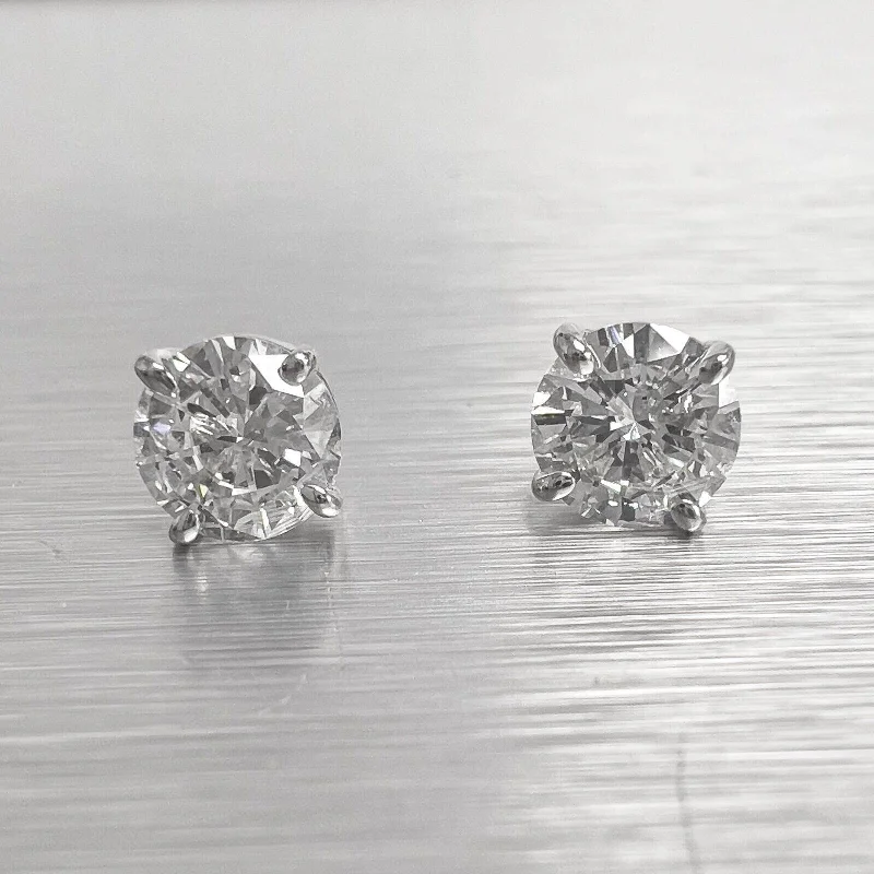 Elegant Rose Gold Jewelry For A Stylish Touch 14k White Gold Round Diamond 4 Prong Basket Stud Earrings 1.40ctw G I2 Elegant Rose Gold Jewelry For A Stylish Touch 14k White Gold Round Diamond 4 Prong Basket Stud Earrings 1.40ctw G I2