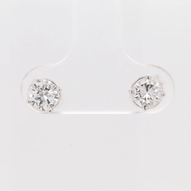 Waterproof Stainless Steel Jewelry For Lasting Beauty 14k White Gold Round Diamond Basket Stud Earrings 0.85ctw F SI1 Waterproof Stainless Steel Jewelry For Lasting Beauty 14k White Gold Round Diamond Basket Stud Earrings 0.85ctw F SI1