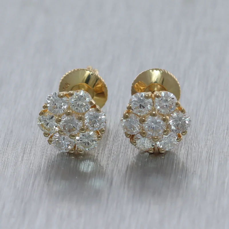 Shop Trending Jewelry With Exclusive Savings 14k Yellow Gold 1.96ctw Diamond Cluster Stud Earrings Shop Trending Jewelry With Exclusive Savings 14k Yellow Gold 1.96ctw Diamond Cluster Stud Earrings