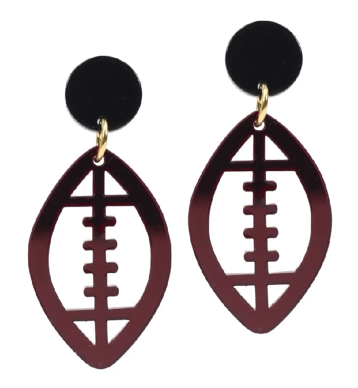 Luxury Jewelry At Budget-Friendly Prices – Grab Yours Now Acrylic Football Earring - Garnet Luxury Jewelry At Budget-Friendly Prices – Grab Yours Now Acrylic Football Earring - Garnet