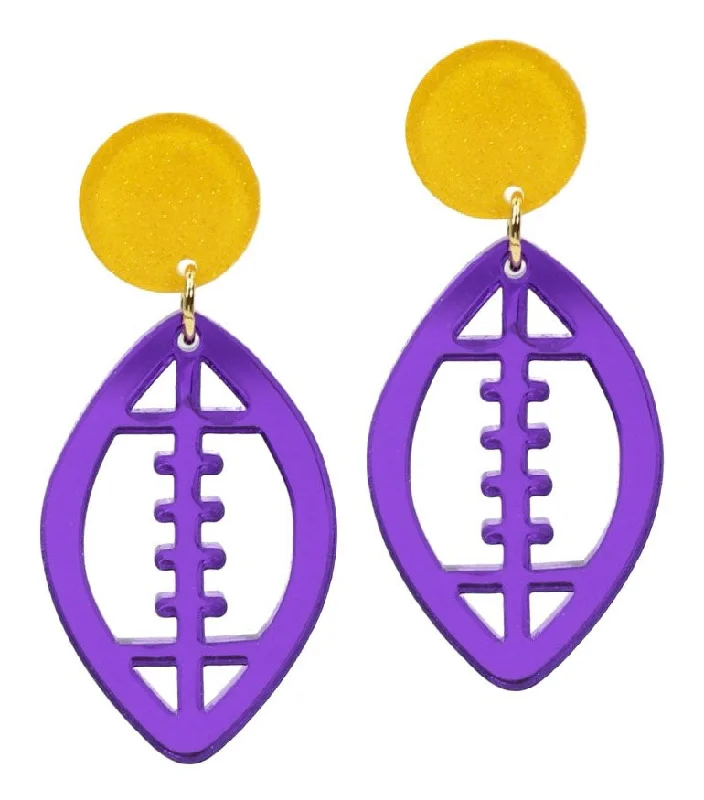 Exclusive Savings On Timeless Jewelry Pieces Acrylic Football Earring - Purple Mirrored Exclusive Savings On Timeless Jewelry Pieces Acrylic Football Earring - Purple Mirrored