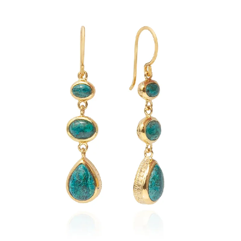 The Perfect Jewelry Piece At The Perfect Discount Anna Beck Malachite Chrysocolla Triple Drop Earrings The Perfect Jewelry Piece At The Perfect Discount Anna Beck Malachite Chrysocolla Triple Drop Earrings