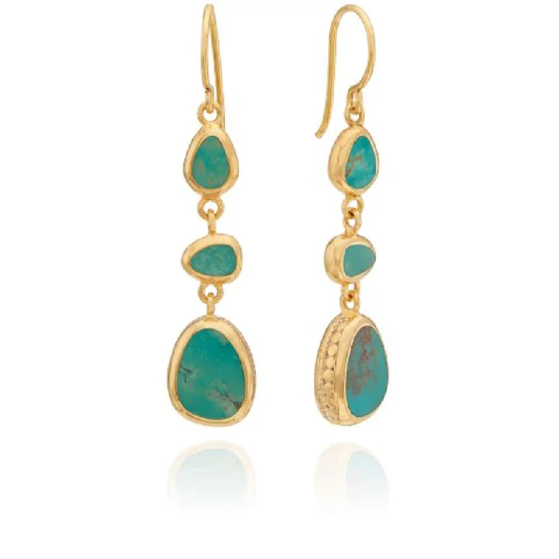 Luxury Jewelry At Budget-Friendly Prices – Grab Yours Now Anna Beck Turquoise Asymmetrical Triple Drop Earrings Luxury Jewelry At Budget-Friendly Prices – Grab Yours Now Anna Beck Turquoise Asymmetrical Triple Drop Earrings