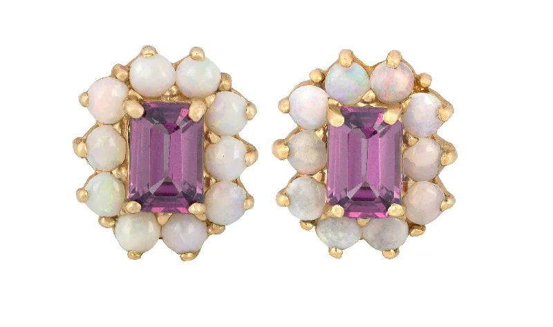 Limited-Time Offer On Elegant Jewelry Pieces Antique Vintage Estate 10K Yellow Gold Opal Violet Spinel Gemstone Stud Earrings Limited-Time Offer On Elegant Jewelry Pieces Antique Vintage Estate 10K Yellow Gold Opal Violet Spinel Gemstone Stud Earrings
