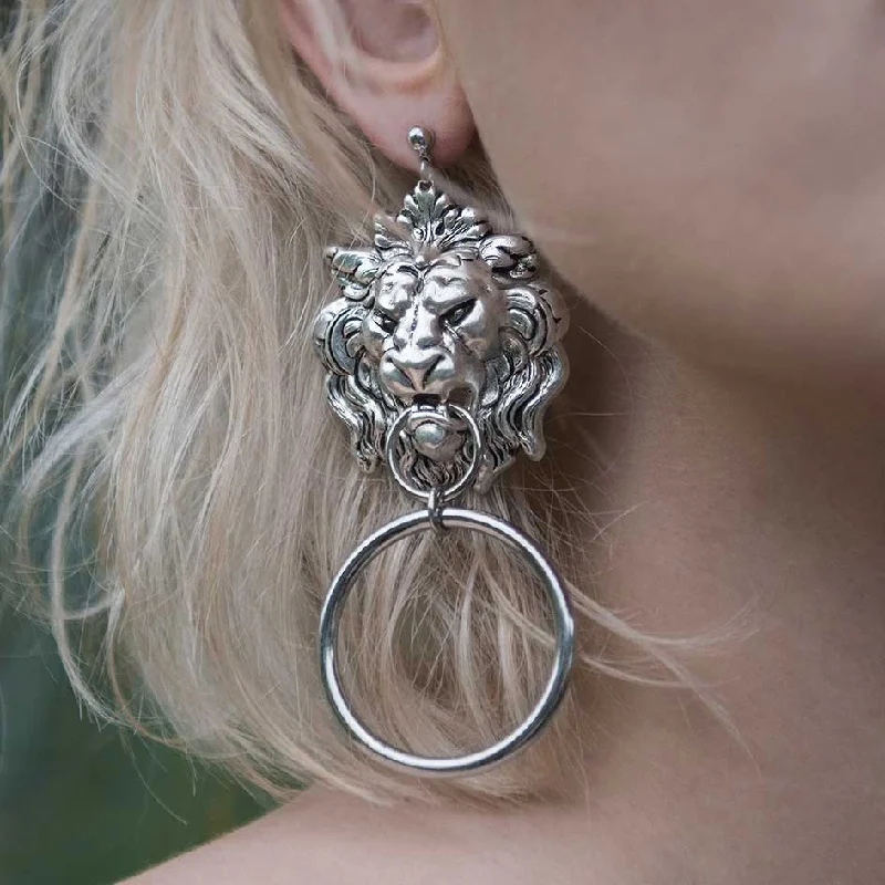 Buy More, Save More On Stunning Jewelry Pieces ANWAR. Lion Knocker Earrings - Silver Buy More, Save More On Stunning Jewelry Pieces ANWAR. Lion Knocker Earrings - Silver