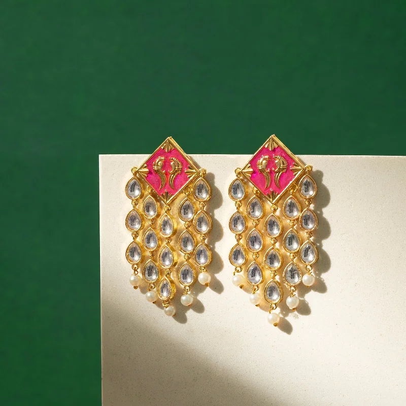 Modern Statement Jewelry For Bold Styling Ashoka Fuschia Pink Truck Art Earrings
