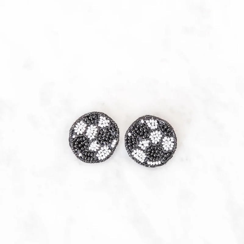 Flash Sale On Stunning Jewelry – Don't Miss Out Beaded Soccer Stud Earrings