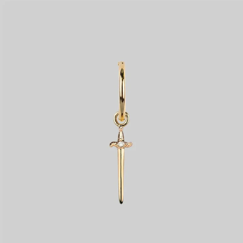 Accessorize For Less – Luxury Jewelry At Affordable Prices BETRAYAL. Cubic Zirconia Dagger Hoop Earrings - Gold Accessorize For Less – Luxury Jewelry At Affordable Prices BETRAYAL. Cubic Zirconia Dagger Hoop Earrings - Gold