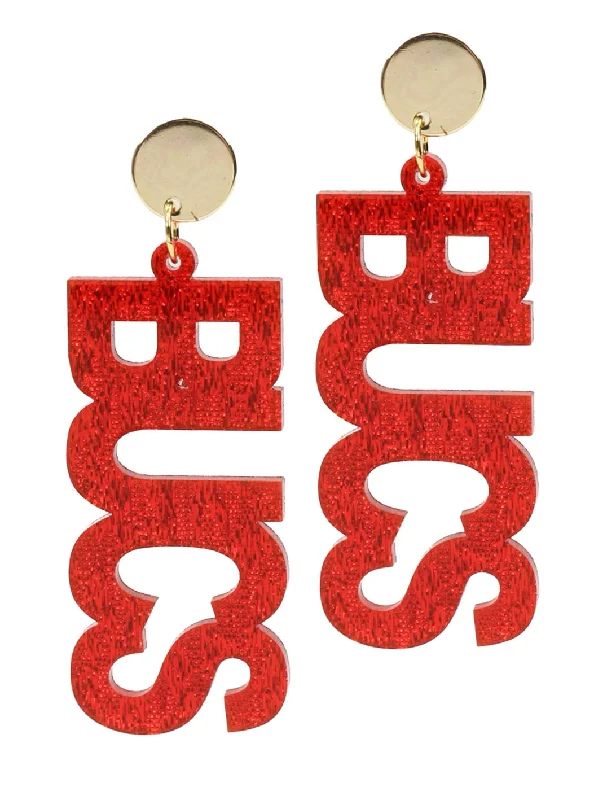 Unmissable Jewelry Clearance – Final Reductions Bucs Acrylic Earring - Red Shimmer