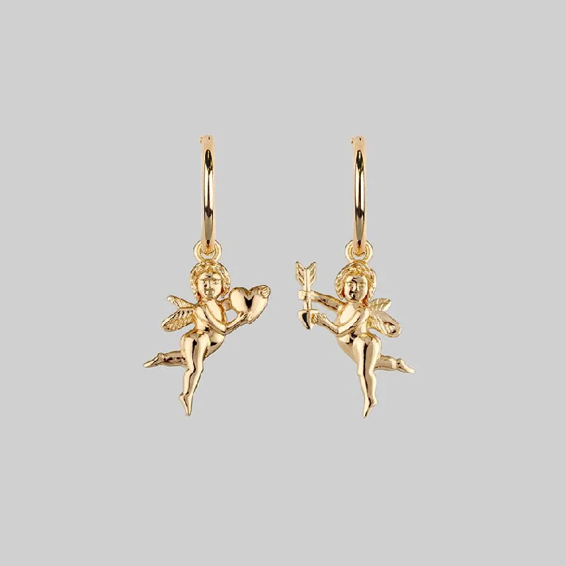 Special Deals On Handcrafted And Designer Jewelry Cupid & Psyche Lovers Hoop Earrings - Gold Special Deals On Handcrafted And Designer Jewelry Cupid & Psyche Lovers Hoop Earrings - Gold