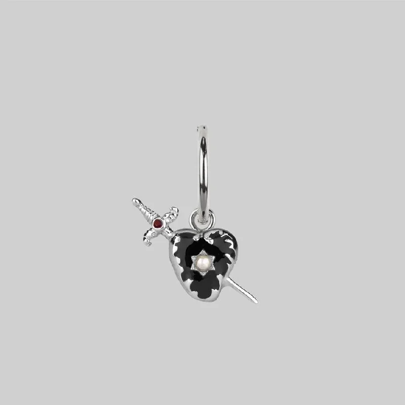 Your Dream Jewelry At Dream Prices – Shop Now DEVOTION. Black Heart & Sword Hoop Earrings - Silver Your Dream Jewelry At Dream Prices – Shop Now DEVOTION. Black Heart & Sword Hoop Earrings - Silver