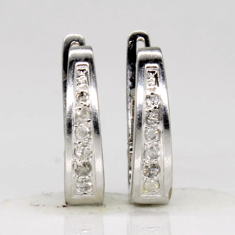 Elevate Your Outfit With Discounted Statement Jewelry 14k White Gold Diamond Hoop Earrings | 0.07ctw | Elevate Your Outfit With Discounted Statement Jewelry 14k White Gold Diamond Hoop Earrings | 0.07ctw |