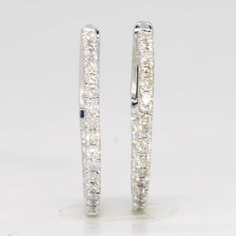 Affordable Luxury Jewelry – Style At A Great Price 18k White Gold Diamond Hoop Earrings | 0.50ctw | Affordable Luxury Jewelry – Style At A Great Price 18k White Gold Diamond Hoop Earrings | 0.50ctw |