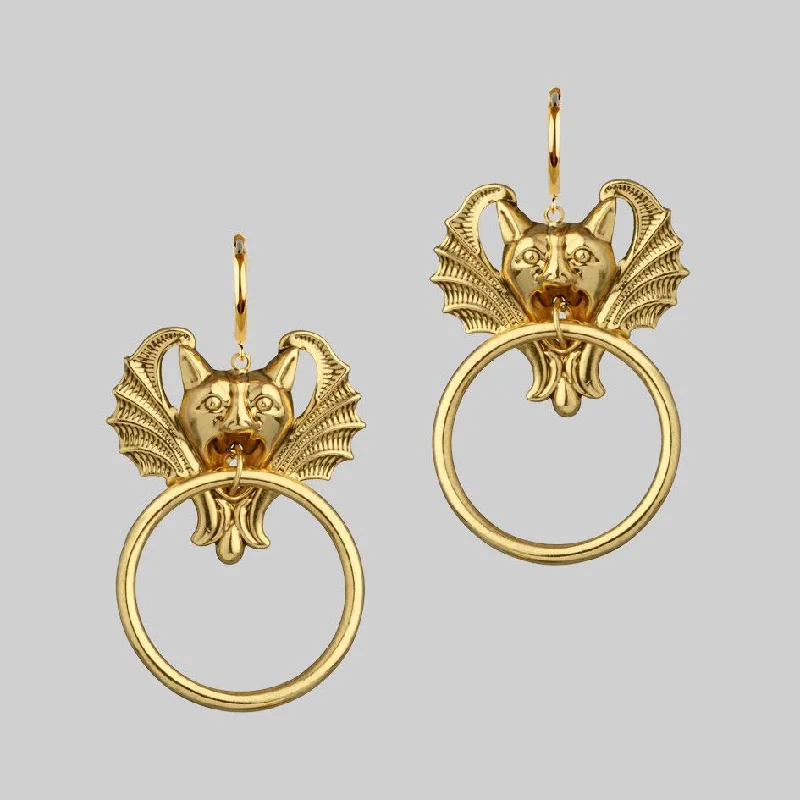 Last Chance To Grab Your Favorite Jewelry At A Discount DRAKKAR. Gargoyle Knocker Hoop Earrings - Gold Last Chance To Grab Your Favorite Jewelry At A Discount DRAKKAR. Gargoyle Knocker Hoop Earrings - Gold