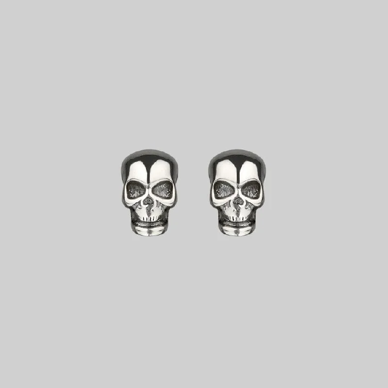 Affordable Luxury Jewelry For Every Occasion EDIE. Tiny Sterling Silver Skull Studs