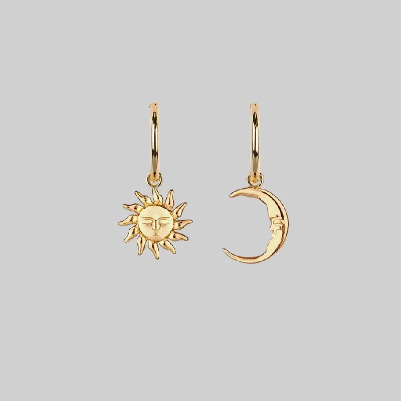 Seasonal Jewelry Deals – Elevate Your Style ELIN. Sun & Moon Hoop Earrings - Gold