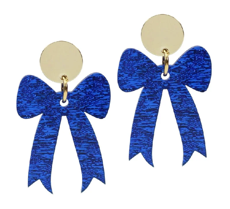 Last Chance To Shop High-End Jewelry At Markdown Prices Gameday Bow Earring - Blue