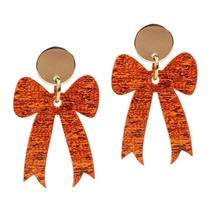 Fashion-Forward Jewelry At Exclusive Discounts Gameday Bow Earring - Orange
