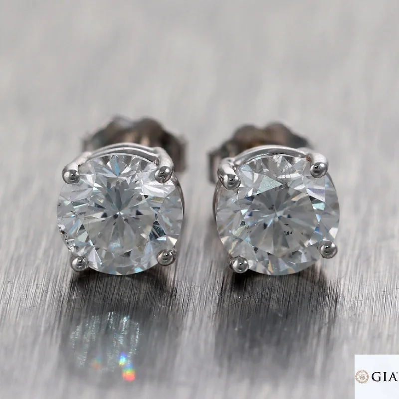 Limited-Stock Jewelry Clearance – Grab Your Favorites Now GIA 2.95ct Round Brilliant E I1 Diamond 14k White Gold Stud Earrings Limited-Stock Jewelry Clearance – Grab Your Favorites Now GIA 2.95ct Round Brilliant E I1 Diamond 14k White Gold Stud Earrings
