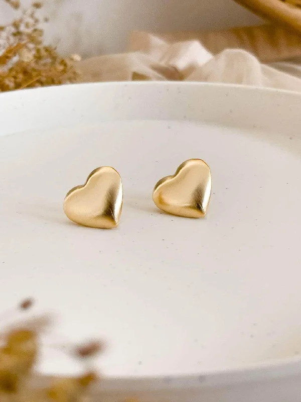 Trendy And Classic Jewelry Now At Reduced Prices Gold Puffy Heart Stud Earrings