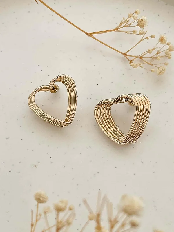 Luxury Jewelry At Budget-Friendly Prices – Grab Yours Now Gold Toned Layered Geometric Heart Stud Earrings Luxury Jewelry At Budget-Friendly Prices – Grab Yours Now Gold Toned Layered Geometric Heart Stud Earrings
