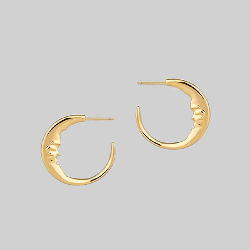 Stunning Jewelry At Even More Stunning Prices GOOD NIGHT. Man in the Moon Crescent Earrings - Gold Stunning Jewelry At Even More Stunning Prices GOOD NIGHT. Man in the Moon Crescent Earrings - Gold