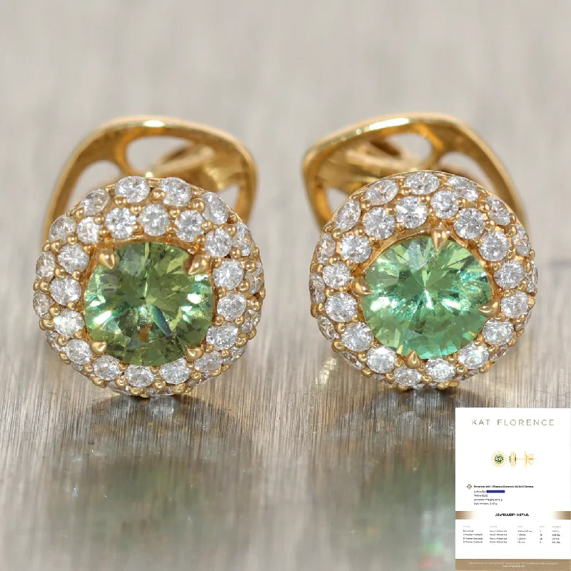 Unmissable Discounts On Timeless Jewelry Pieces Kat Florence 18k Yellow Gold 0.91ctw Dematoid & 0.50ctw Diamond Stud Earrings Unmissable Discounts On Timeless Jewelry Pieces Kat Florence 18k Yellow Gold 0.91ctw Dematoid & 0.50ctw Diamond Stud Earrings