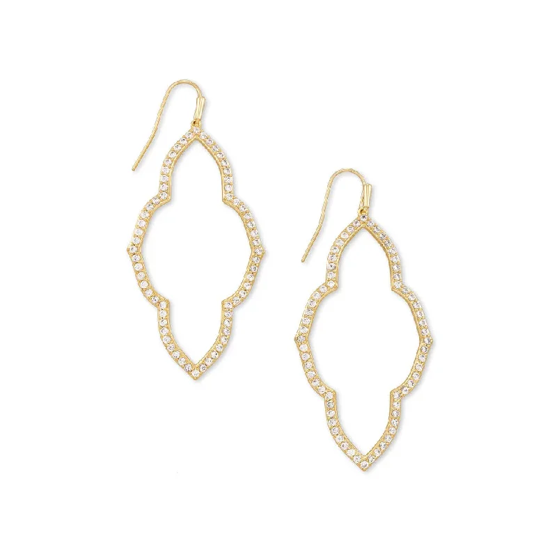 Classic And Modern Jewelry Styles On Sale Kendra Scott Abbie Open Frame Earrings in White Crystal Classic And Modern Jewelry Styles On Sale Kendra Scott Abbie Open Frame Earrings in White Crystal