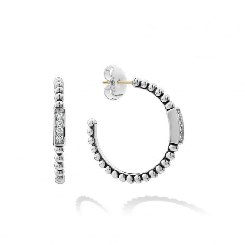 Timeless Elegance Now At Special Discounts Lagos Caviar Spark Diamond Hoop Earrings Timeless Elegance Now At Special Discounts Lagos Caviar Spark Diamond Hoop Earrings