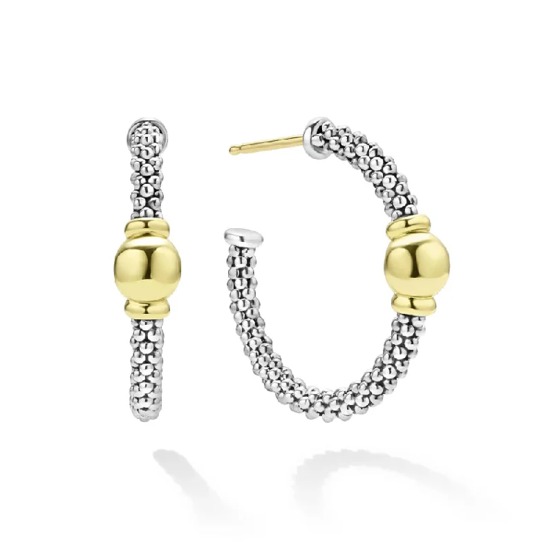 Upgrade Your Collection With Our Limited-Time Jewelry Sale Lagos Signature Caviar Two-Tone Station Hoop Earrings Upgrade Your Collection With Our Limited-Time Jewelry Sale Lagos Signature Caviar Two-Tone Station Hoop Earrings