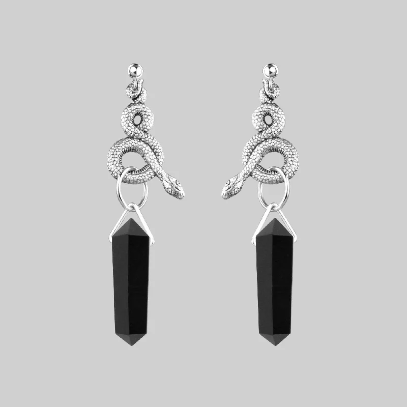 Premium Jewelry Now Available At Special Discounts MERTLE. Snake Wrap Black Agate Earrings Premium Jewelry Now Available At Special Discounts MERTLE. Snake Wrap Black Agate Earrings