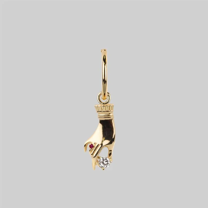 Celebrate Every Occasion With Sparkling Savings MILDRED. Disembodied Hand Hoop Earrings - Gold Celebrate Every Occasion With Sparkling Savings MILDRED. Disembodied Hand Hoop Earrings - Gold