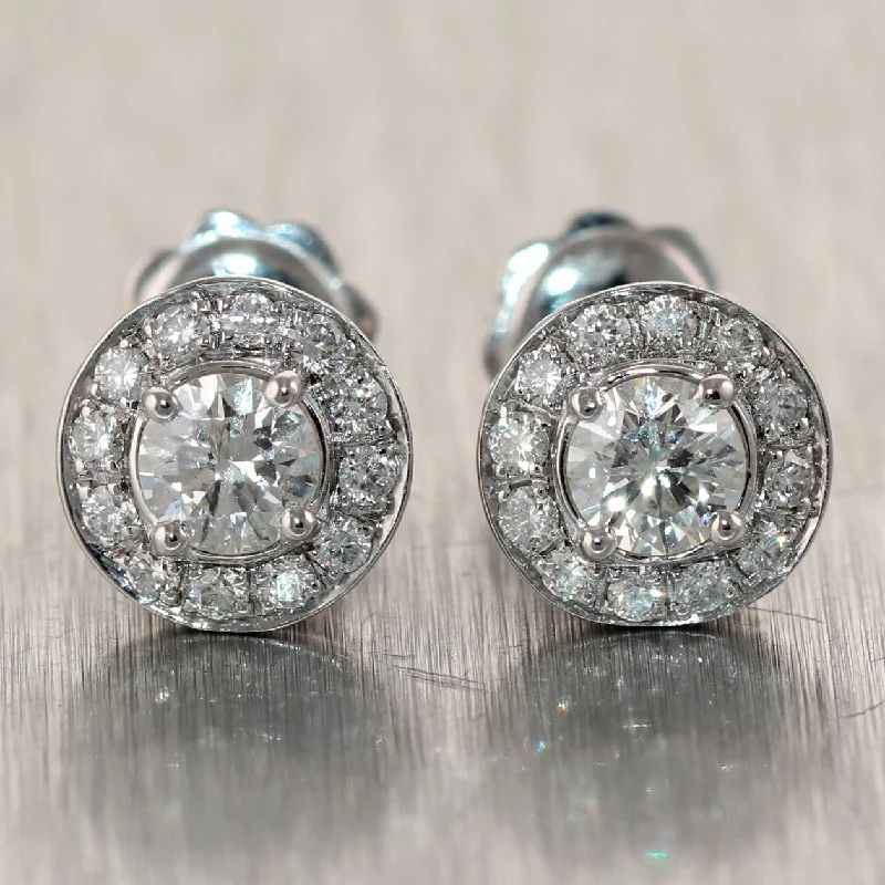 Premium Jewelry At Special Low Prices For A Limited Time Modern 14k White Gold 1.30ctw Halo Diamond Stud Earrings Premium Jewelry At Special Low Prices For A Limited Time Modern 14k White Gold 1.30ctw Halo Diamond Stud Earrings