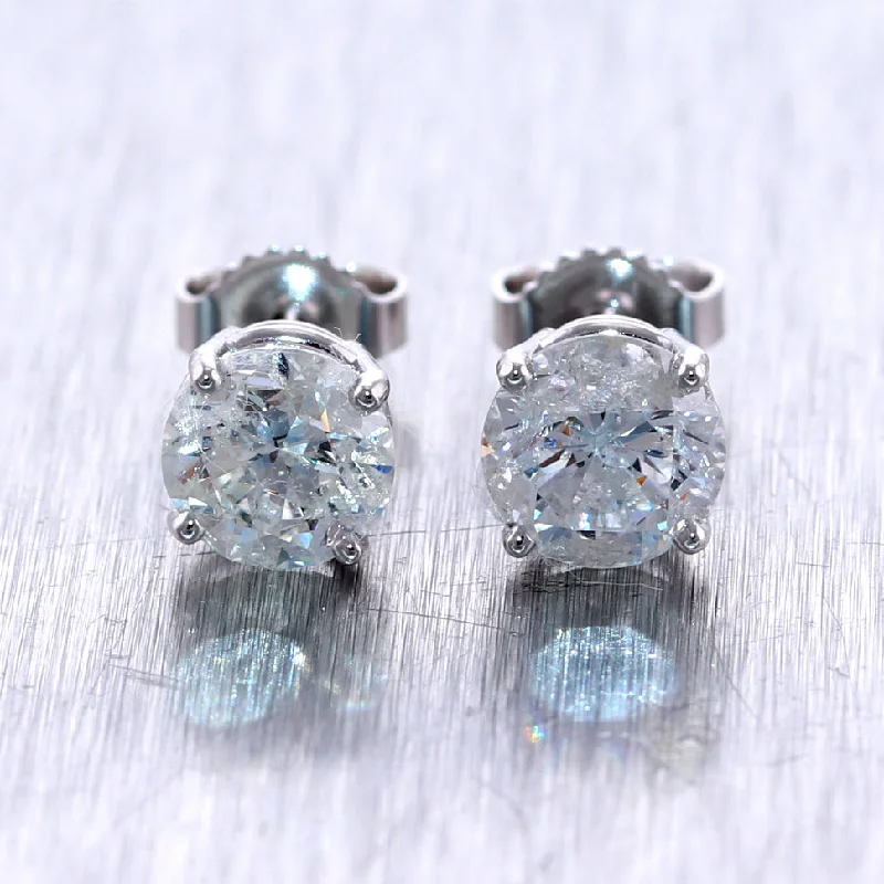 Limited-Time Offer On Premium Jewelry Collections Modern 14k White Gold 2.21ctw G-H SI2 Diamond Stud Earrings Limited-Time Offer On Premium Jewelry Collections Modern 14k White Gold 2.21ctw G-H SI2 Diamond Stud Earrings