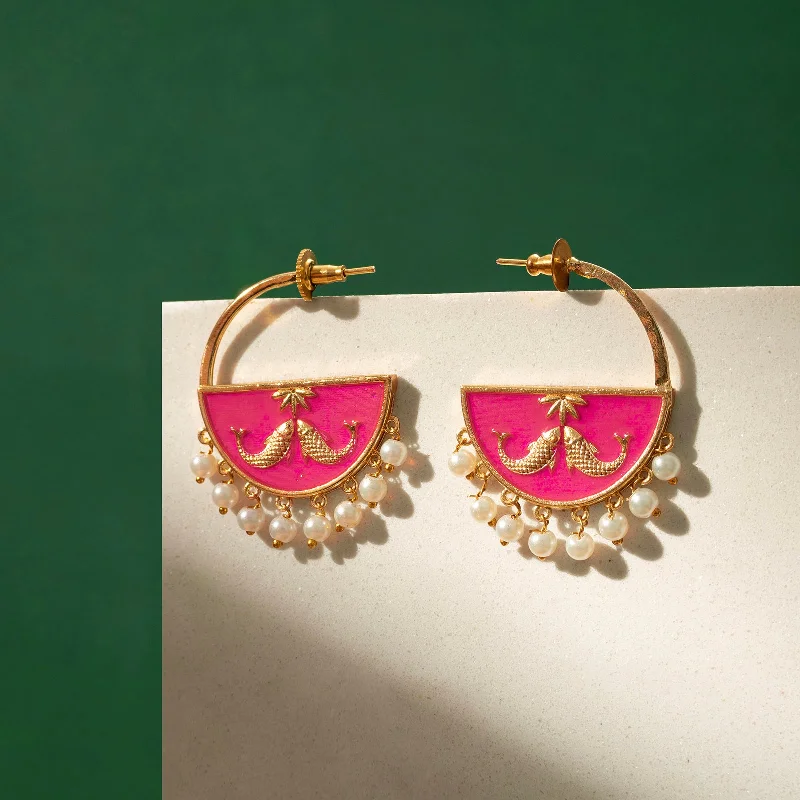 Timeless Jewelry, Timeless Savings – Don't Wait Param Sundari Fuschia Pink Truck Art Earrings Timeless Jewelry, Timeless Savings – Don't Wait Param Sundari Fuschia Pink Truck Art Earrings