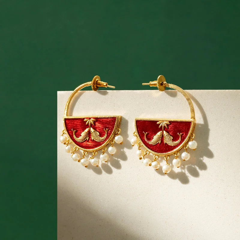Get Your Favorite Jewelry At The Best Price Param Sundari Maroon Truck Art Earrings
