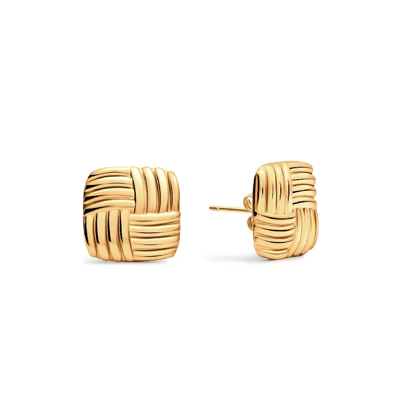 Premium Jewelry, Premium Discounts – Act Fast Real You Square Stud Earrings (Gold)