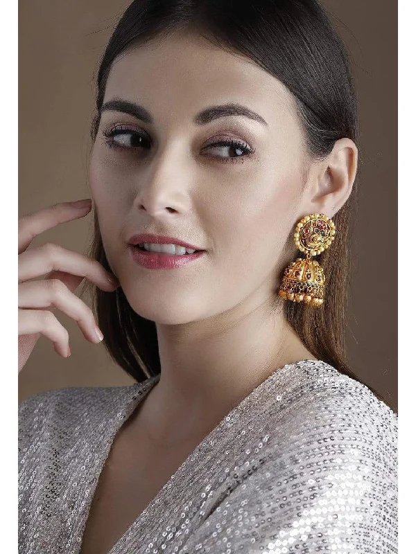 Sparkle More For Less – Jewelry Sale Happening Now Rubans 22K Gold Plated Handcrafted Traditional Temple Jhumka Earrings Sparkle More For Less – Jewelry Sale Happening Now Rubans 22K Gold Plated Handcrafted Traditional Temple Jhumka Earrings