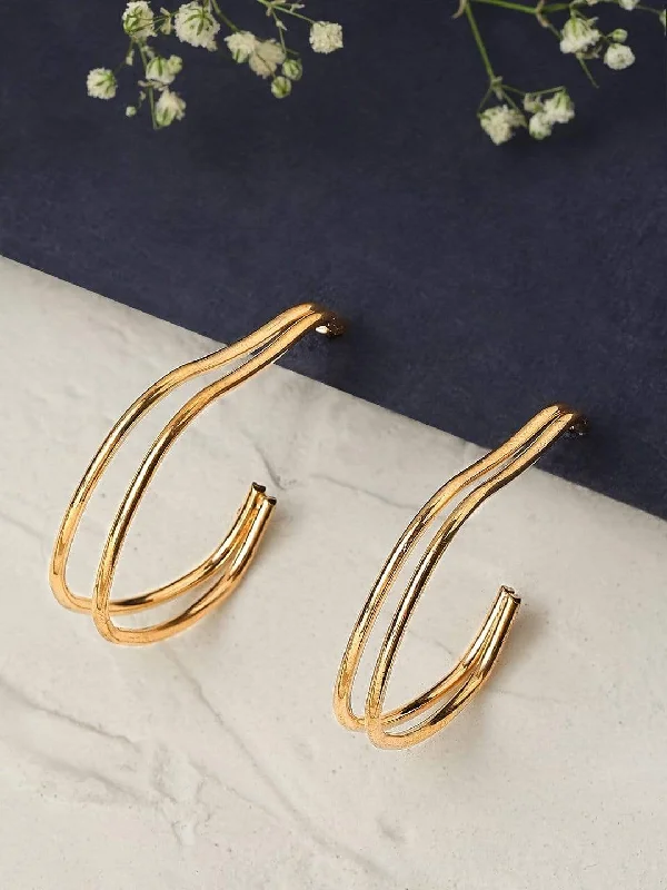 Glamorous Jewelry, Glamorous Deals – Shop Now Rubans Gold Plated Handcrafted Hoop Earrings Glamorous Jewelry, Glamorous Deals – Shop Now Rubans Gold Plated Handcrafted Hoop Earrings