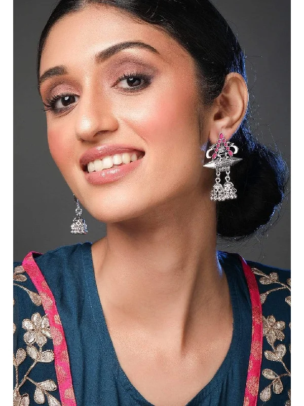 Unlock Unbeatable Jewelry Deals Before They’Re Gone Rubans Silver Plated Pink Enamel Handpainted Multi Jhumka Drop Earrings Unlock Unbeatable Jewelry Deals Before They’Re Gone Rubans Silver Plated Pink Enamel Handpainted Multi Jhumka Drop Earrings