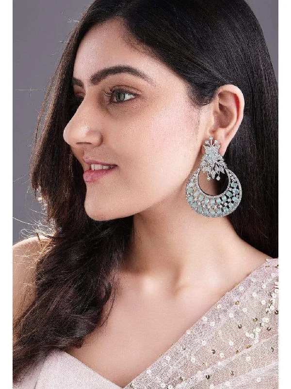 Exclusive Jewelry Offers – Shine For Less Rubans Zircon Studded Handcrafted Silver Plated Floral Statement Chandbali Earrings Exclusive Jewelry Offers – Shine For Less Rubans Zircon Studded Handcrafted Silver Plated Floral Statement Chandbali Earrings