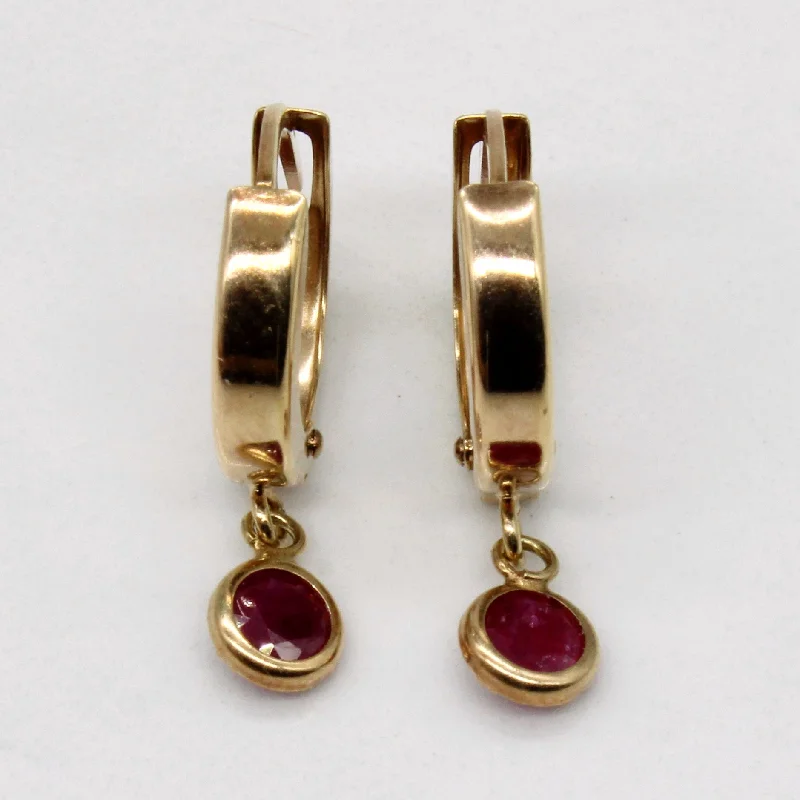 Limited-Time Offer On Premium Jewelry Collections Ruby Huggie Drop Earrings | 0.40ctw | Limited-Time Offer On Premium Jewelry Collections Ruby Huggie Drop Earrings | 0.40ctw |