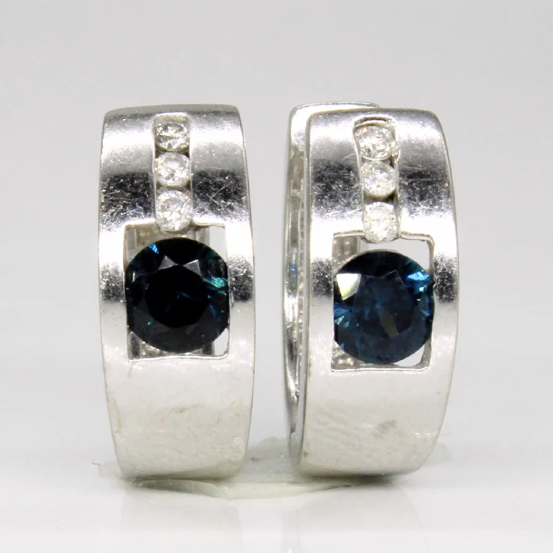Affordable Glamour – Premium Jewelry At Special Prices Sapphire & Diamond Hoop Earrings | 0.60ctw, 0.06ctw | Affordable Glamour – Premium Jewelry At Special Prices Sapphire & Diamond Hoop Earrings | 0.60ctw, 0.06ctw |
