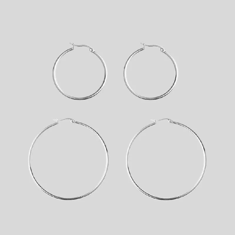 Personalized Jewelry Sale – Meaningful Gifts At Great Prices Silver Hoop Earrings - Set of 2 Personalized Jewelry Sale – Meaningful Gifts At Great Prices Silver Hoop Earrings - Set of 2