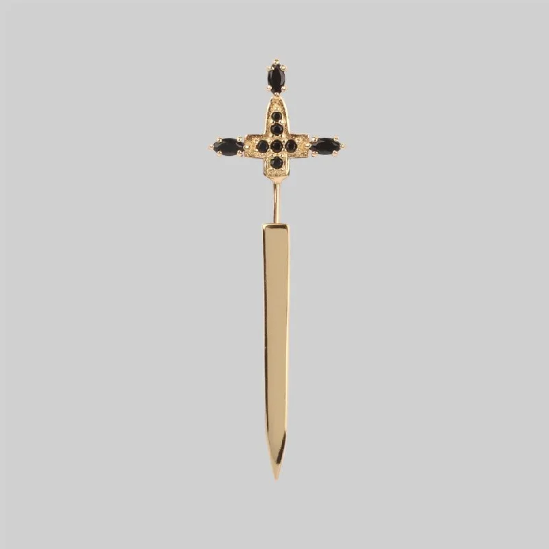 Affordable Elegance – Premium Jewelry At Special Prices SLAY. Black Spinel Gold Dagger Single Earring Affordable Elegance – Premium Jewelry At Special Prices SLAY. Black Spinel Gold Dagger Single Earring