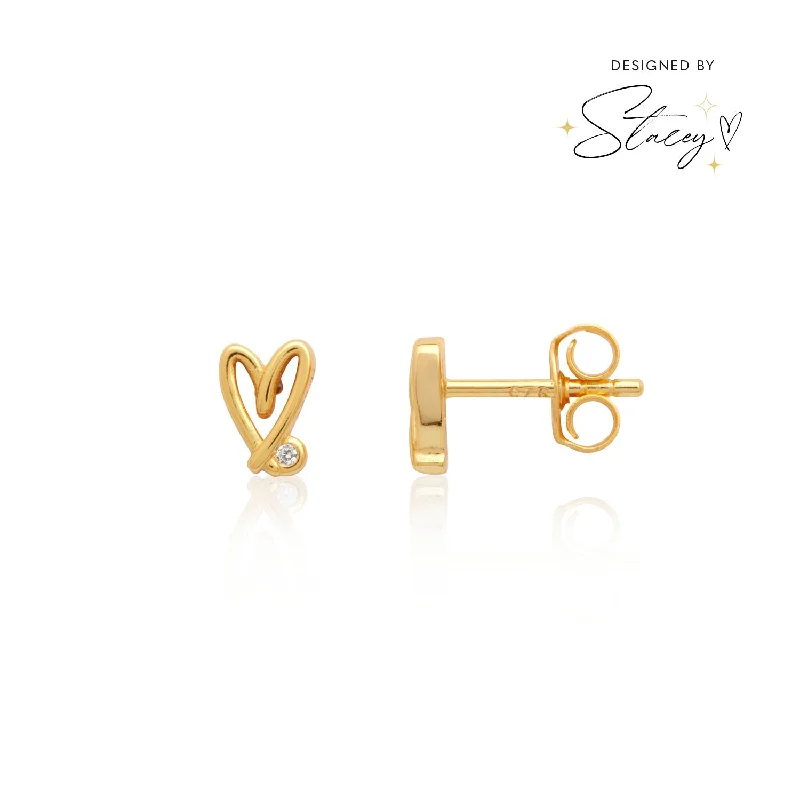 Final Call For Exquisite Jewelry At Reduced Rates Stacey's Stories Doodle Heart Crystal Stud Earrings (Gold) Final Call For Exquisite Jewelry At Reduced Rates Stacey's Stories Doodle Heart Crystal Stud Earrings (Gold)