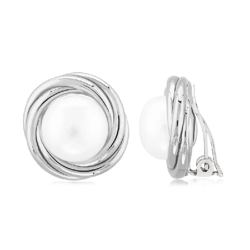 Huge Savings On Premium Jewelry Styles Sterling Silver 8mm Pearl Clip Earrings - Non Pierced Huge Savings On Premium Jewelry Styles Sterling Silver 8mm Pearl Clip Earrings - Non Pierced