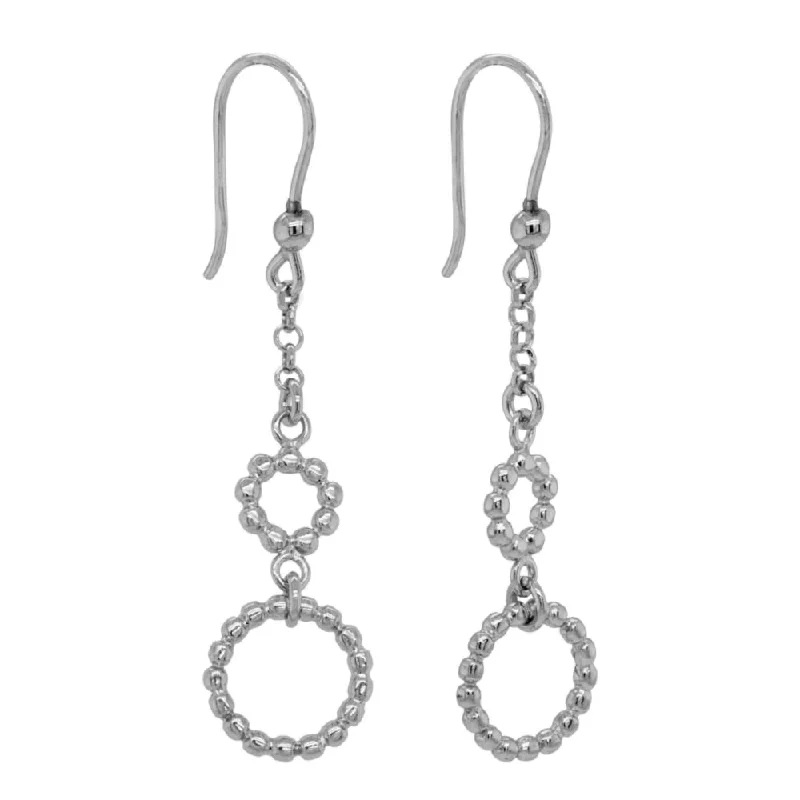 Fashion-Forward Geometric Jewelry For Contemporary Style Sterling Silver Beaded Circles Dangle Earrings Fashion-Forward Geometric Jewelry For Contemporary Style Sterling Silver Beaded Circles Dangle Earrings