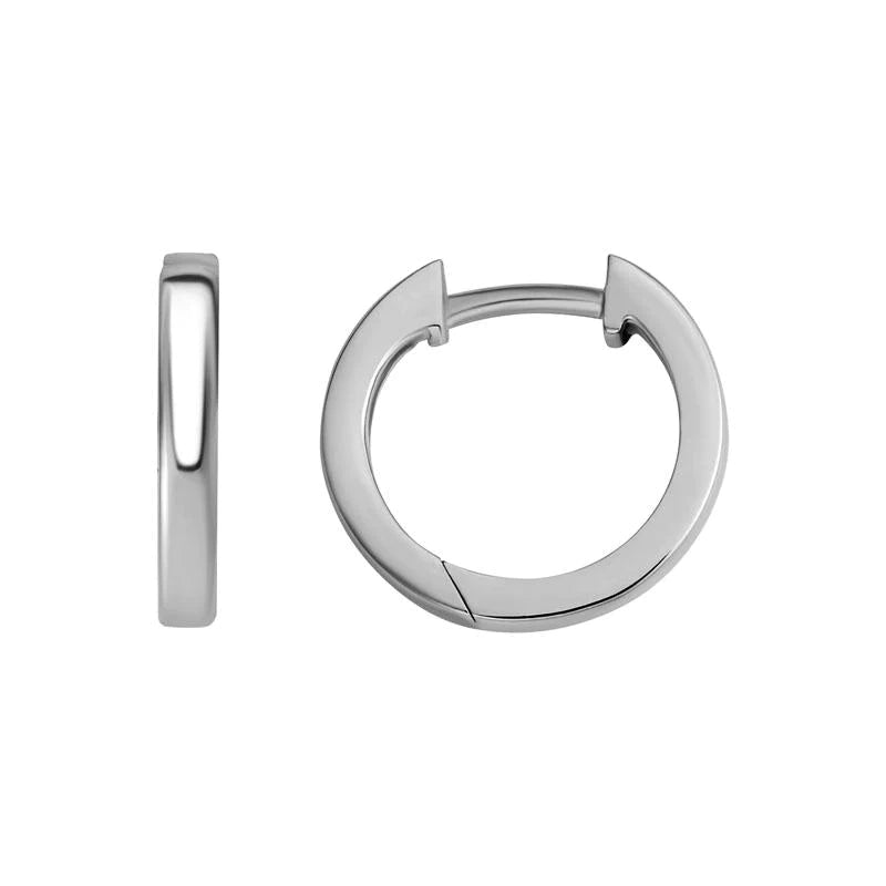 Customized Silver Jewelry For Unique Style Sterling Silver Square Edge Huggie Hoops